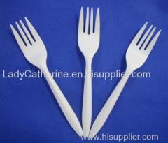 6inch biodegradable disposable cornstarch cutlery fork