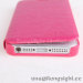 AYL pure color smoothly flip leather case for iphone 5/5S --rose red