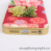 Musubi Kyoto Pink Flower Tassels red Cloth Coated 2 in 1 Hard Shell for iphone 5/5S