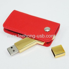 OEM leather pen drive with free logo