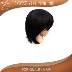 Virgin indian hair extensions weft weaving silky straight wave short wigs no shed no tangle mix length 1b# hair