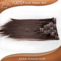 Unprocessed virgin clip-in hair extensions deep curly and silky straight wave indian human hair mix length 12-28inch