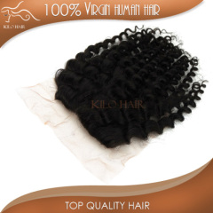 New arrival fashion styles top lace closure deep curly indian hair full cuticle human hair grade 5A