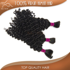 Deep curly hair bulk no weft best quality top grade 5A cheapest malaysian hair 100% virgin human hair