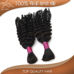 Deep curly hair bulk no weft best quality top grade 5A cheapest malaysian hair 100% virgin human hair