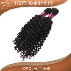 Deep curly hair bulk no weft best quality top grade 5A cheapest malaysian hair 100% virgin human hair