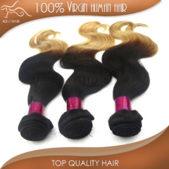 Virgin brazilian nhuman hair body wave two tone human hair extensions mix length 14-24inch stock