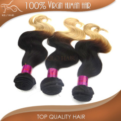 Virgin brazilian nhuman hair body wave two tone human hair extensions mix length 14-24inch stock