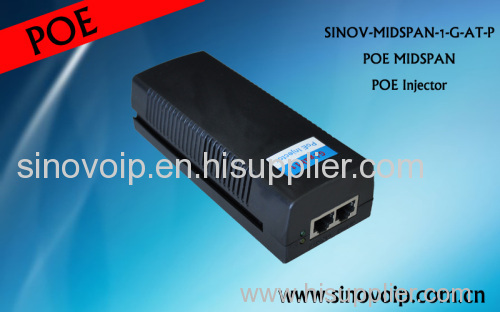 Hot sale single port IEEE802.3at poe adapter, poe splitter injector for ip camera,wireless APs, ip phone