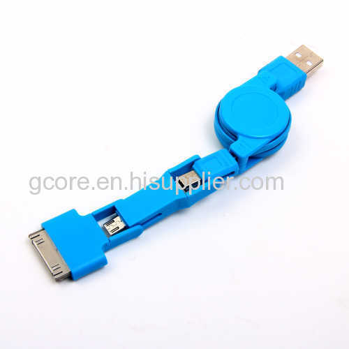 3 in 1 retractable usb cable