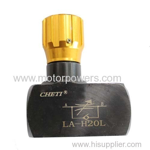 Hydraulic flow control restrictive check valve