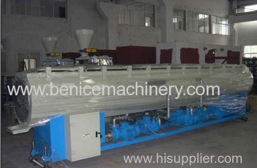 Pipe extrusion line for pe