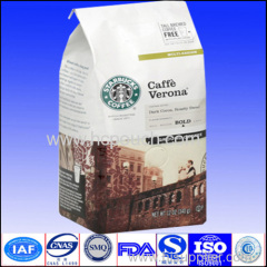 Kraft paper side gusst bag for coffee packaging, bottom square bag