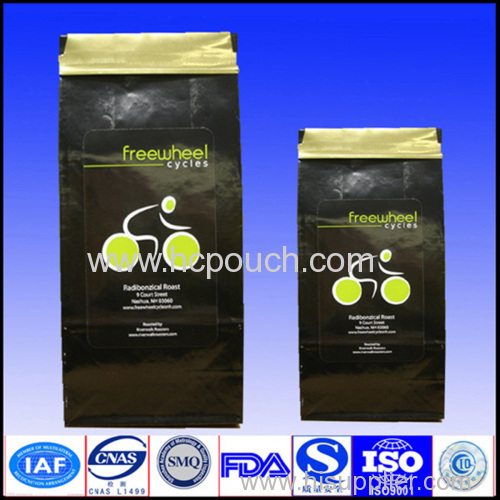 Kraft paper side gusst bag for coffee packaging bottom square bag with good quality