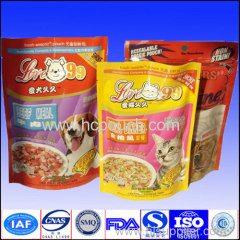 stand up pet food bags with zipper top