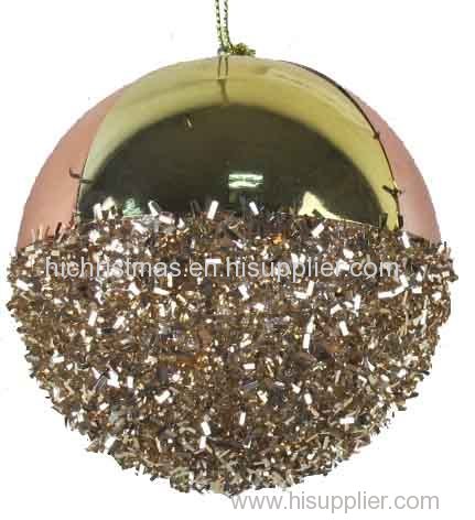 Partial shinny ball Christmas hanging ornament