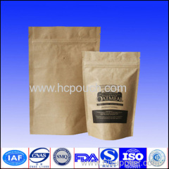 stand up natural kraft paper coffee bags