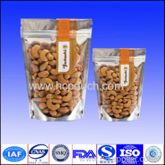 Dried fruit and nut stand up packaging bags with front clear window