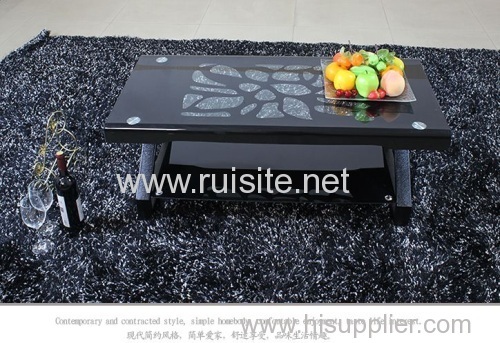 Silk printed glass coffee table Table