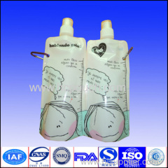 Laminated material customized drinking water bag plastic doypack with spout