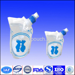 Laminated materialdrinking water bag plastic doypack with spout