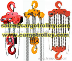 Chain hoists details and manual instruction