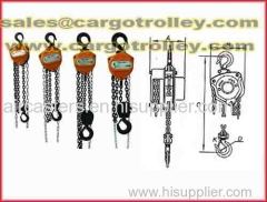 Chain hoists details and manual instruction