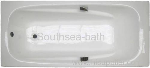 Cast iron enameled bathtub