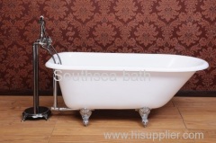 Roll top cast iron tub