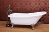Rolled-rim cast iron bathtub