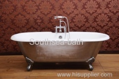 Dual cast iron bathtub