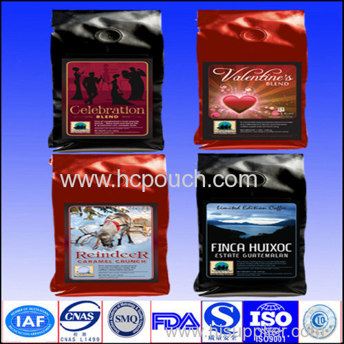 Laminated Aluminum Foil Doypack Coffee Bags with Degassing Valve