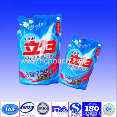 stand up bags for liquid detergent with zipper