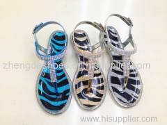 2014 shine diamond soft pvc ladies sandals with flats flipflops