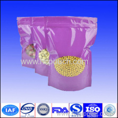 stand up plastic food packaging bag with zipper