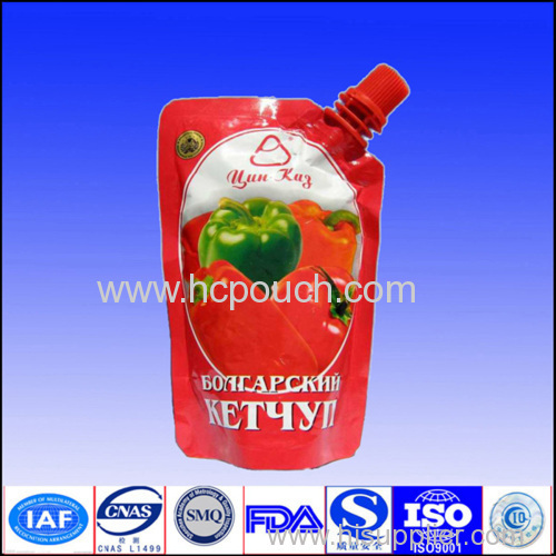 plastic stand up fruit pouch with spout