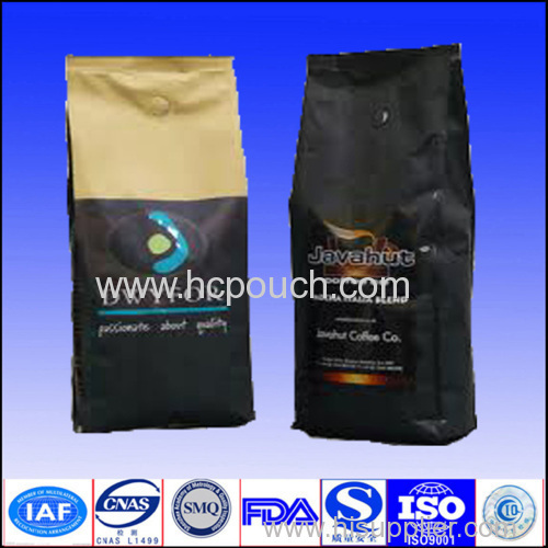 12oz Stand Up Zipper Coffee Bag With Valve