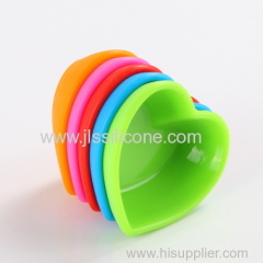 Candy Color Silicone Sushi Plates with Heart-shaped design