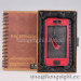 Showkoo Duke Genuine Leather Pouch case for iPhone 5 5c 5s-red+black