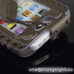 Showkoo Duke Genuine Leather Pouch case for iPhone 5 5c 5s-army green