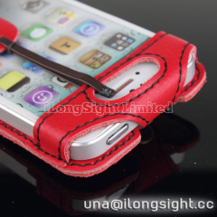 Showkoo Angel Genuine Leather case for iPhone 5 5c 5s-red