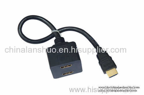 HDMI Male to 2 HDMI Female Splitter Y-Cable Adapter