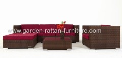 Outdoor Garden PE rattan sofa aluminum set