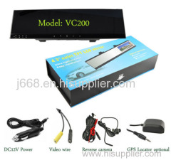 Car DVR DUAL Camera record 4.3 inch rearview mirror GPS G-sensor