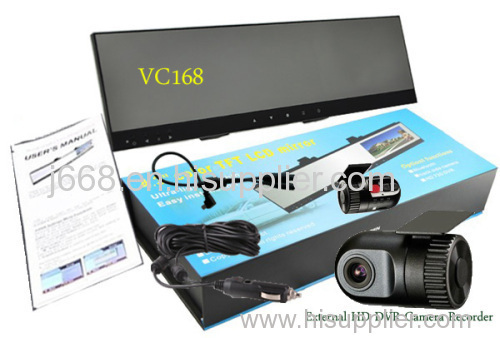 4.3 inch rearview mirror Dual HD 720P Car DVR Camera record with G-sensor