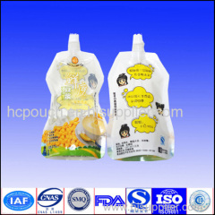 laundry detergent package with spout