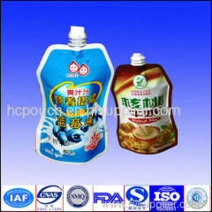 juice packaging bags with spout