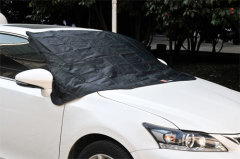 Black windscreen cover with magnets and weights.in black bag