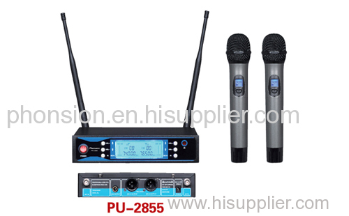 Professional UHF Dual Channels Wireless Microphone