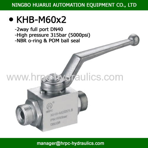 dn40 high pressure 2 way hydraulic full bore steel ball valve wog 5000psi